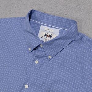 Joseph Abboud Shirt Mens 2XL Modern Fit Blue Check Button Down Long Sleeve